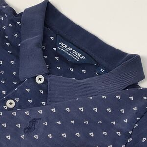 Polo Golf Ralph Lauren Polo Shirt Mens Size XL Navy Geometric Print Short Sleeve